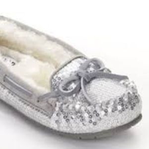 Silver Sequin Moccasins